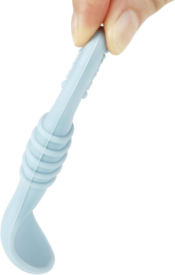 PandaEar 6 Pack Silicone Baby Spoons & Forks | Baby Feeding Set Self Feeding Utensils, Toddler Infant Feeding Spoon Forks BPA Free First Stage