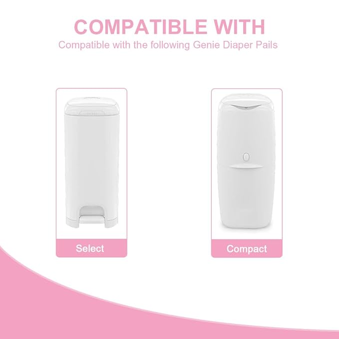 Jumbo Square Refills Disposal Bags Refill Compatible with Genie Diaper Compact, Select Pails(Not Fit Classic Version Pails), Hold Up to 810 Newborn-Sized Diapers Per Refill, 4 Pack