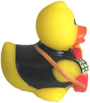 3" Rock n' Roll Rubber Duck [Sealed Hole, Floats Upright] - Baby Safe Bathtub Bathing Toy