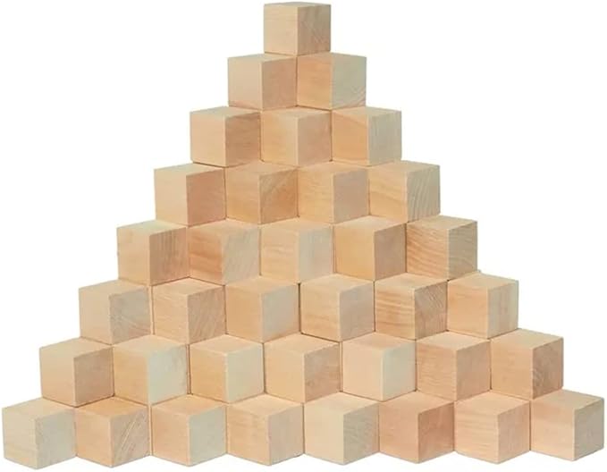 Wood Blocks for Crafting, Unfinished Wood Cubes, 1/2 Inch Natural Wooden Blocks, Pack of 180 Wood Square Blocks, Wooden Cubes for Arts and Crafts and DIY Projects