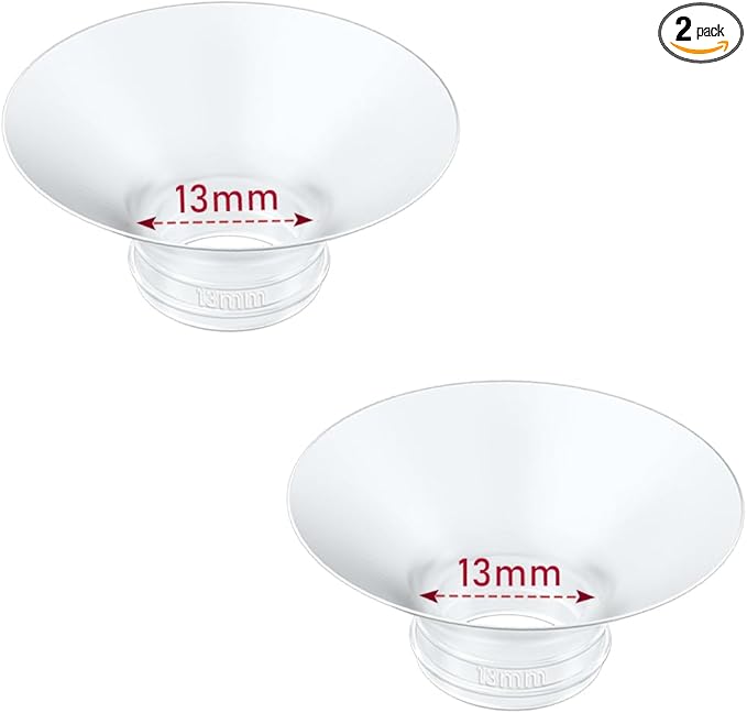 Flange Insert 2PCS 13mm Compatible with Momcozy M9/M6/M5/S12 Pro/V1 Pro/V2 pro, Spectra/Medela/Elvie/NCVI/TSRETE/eufy/Lansinoh/Paruu/MomMed Breast Pump 24mm Shields/Flanges (2pcs-13mm)