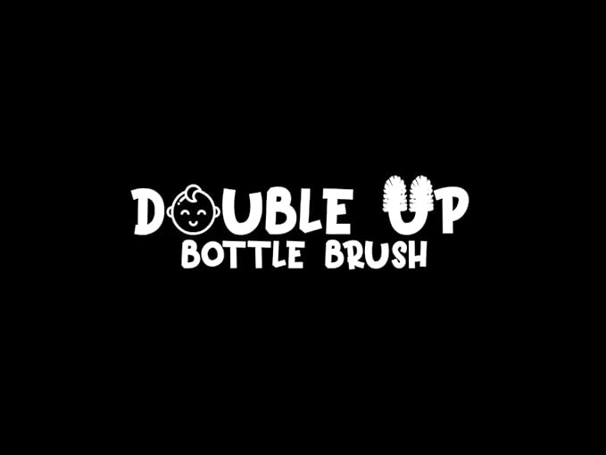 Double Baby Bottle Cleaning Brush Set with Suction Base - Cleans Two Bottles at Once - Includes Nipple Cleaner Brush - High Density Bristles, Dishwasher Safe - Baby Gift & Newborn Essential