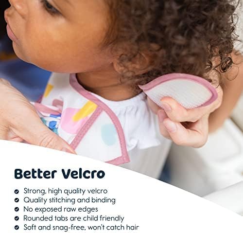 Tiny Twinkle Mess Proof Baby Bibs for Eating – Waterproof, Wipeable Toddler Bibs with Pocket – Baby Food Bibs for Girls & Boys(3 Pack,Blue Floral)