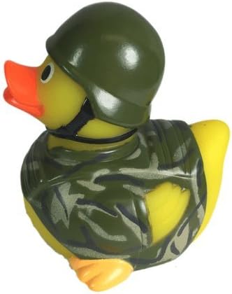 3" Soldier Rubber Duck [Sealed Hole, Floats Upright] - Baby Safe Bathtub Bathing Toy