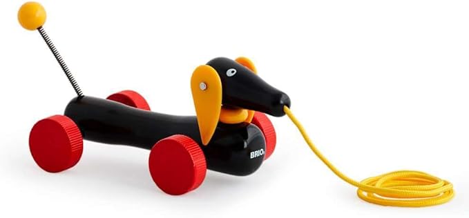 BRIO World - 30332 Pull Along Dachshund | Interactive Toddler Toy | Durable Wooden Construction | FSC Certified Sustainable Wood