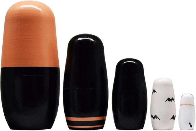 Nesting Dolls Wooden Russian Skull Matryoshka Dolls Gift for Halloween Toddler Kids Boys Girls Toys for Children Christmas Birthday