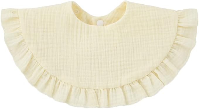 Nishine 4 pcs Unisex Baby Muslin Bandana Drool Bibs 360 Degree Rotatable Cotton Teething Feeding Drooling Bibs for Boy Girl