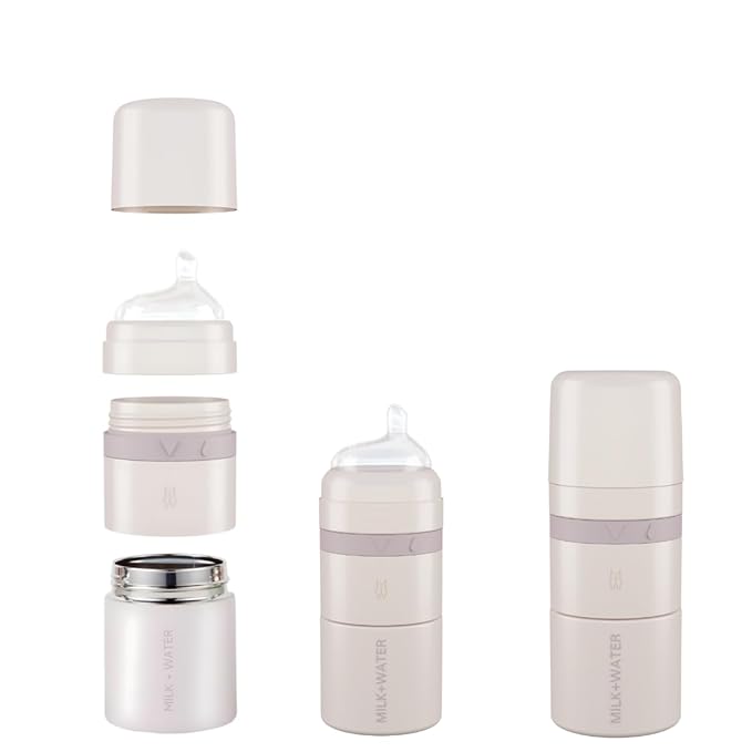 MILK & WATER All in One Baby Bottle & Baby Formula Dispenser On The Go, 5oz - Keeps Water Warm & Formula Fresh - Baby Formula Mixing Bottle with Anti Colic Nipple - Leak-Proof - 3+ Months (Pink)