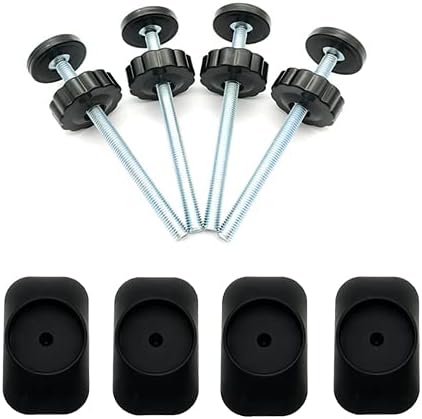 Baby Gate Extender Extention-4 Pack Baby and Pet Safety Stair Gate Threaded Spindle Rods Replacement Parts Bundle with Wall Protector (Round-Black-4 Pack)