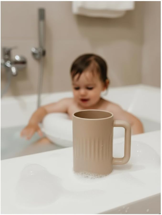 Bath Toy Storage - 2 Piece Baby Bathtub Toy Holder With Removable Base For Draining - 1 Silicone rinse cup Drying -Bathroom Toy Organizer for Baby Bath toys Outside Tube (Bath Buddy Toy Storage)