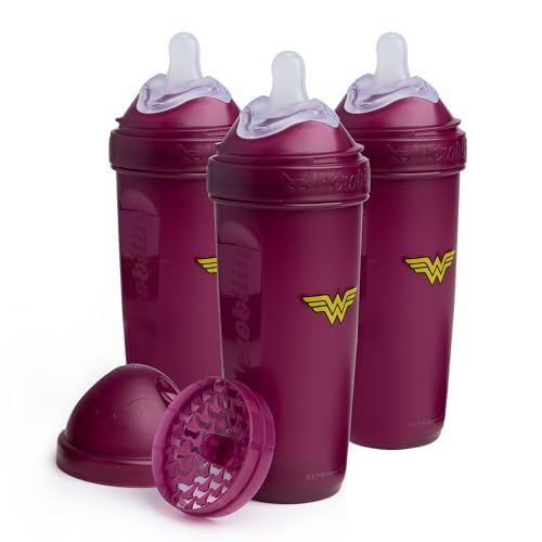 Wonder Woman DC Comics - Herobility Double Anti-Colic Baby Bottles – 12 fl oz/340ml – 3-Pack