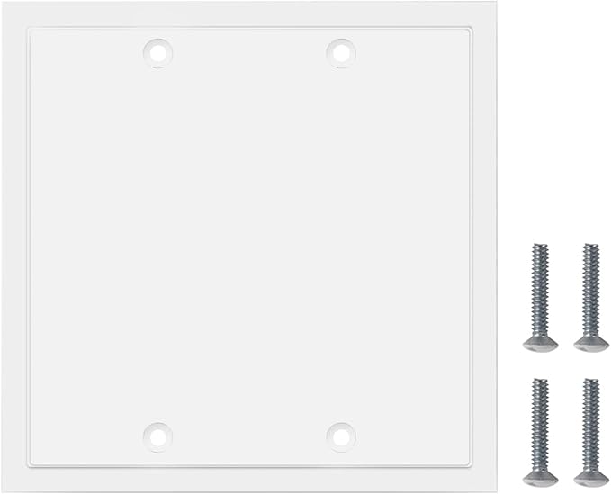 Henne Bery Modern Edge Decorative Wall Plate Switch Plate Outlet Cover, Durable Solid Zinc Alloy (Double Blank, White)