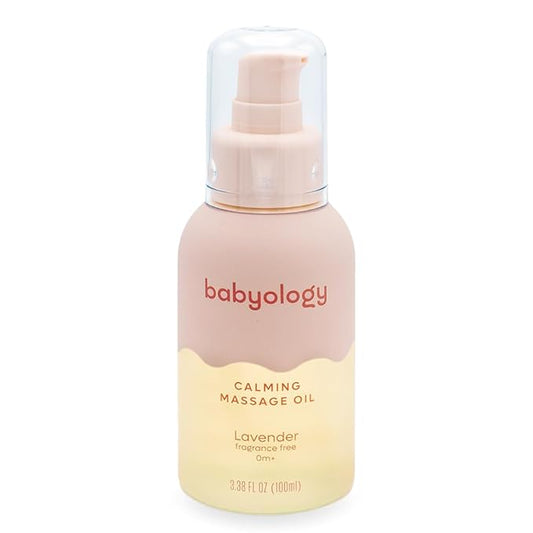 Babyology - Calming baby oil for Newborn with Baby essential oils - 3,38 Fl. Oz (100ml) - Lavender - Nourishing and Moisturizing Massage for Bonding