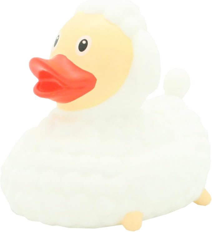 Sheep Rubber Duck Bath Toy, White, 3 inches