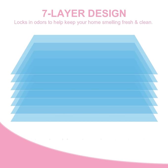 Jumbo Square Refills Disposal Bags Refill Compatible with Genie Diaper Compact, Select Pails(Not Fit Classic Version Pails), Hold Up to 810 Newborn-Sized Diapers Per Refill, 4 Pack