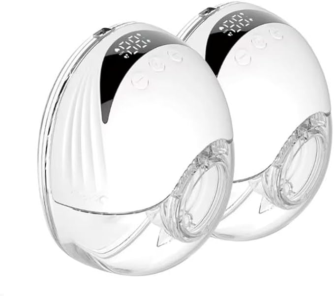 Wearable Electric Breast Pump, Variable Frequency, 4 Modes, Anti-Backflow Design, White