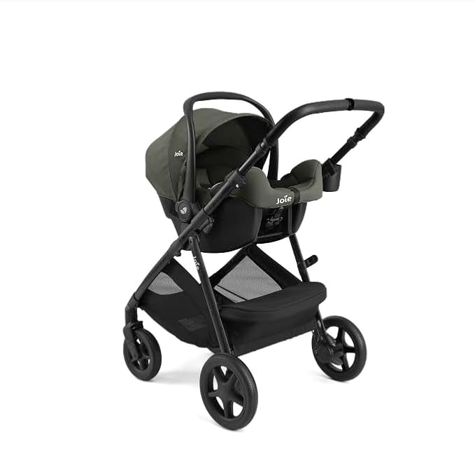 Ginger and Rue Travel System - 4-in-1 Modular Travel System with Pramette, Lightweight Infant Car Seat & Anti-Rebound Base (Evergreen)