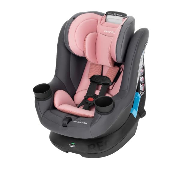 Evenflo REO by Revolve360 Rotating 2-in-1 Convertible Car Seat, 360 Degrees, Infant to Toddler, Forward and Rear Facing, Compact Design, One-time Install (Lenox)