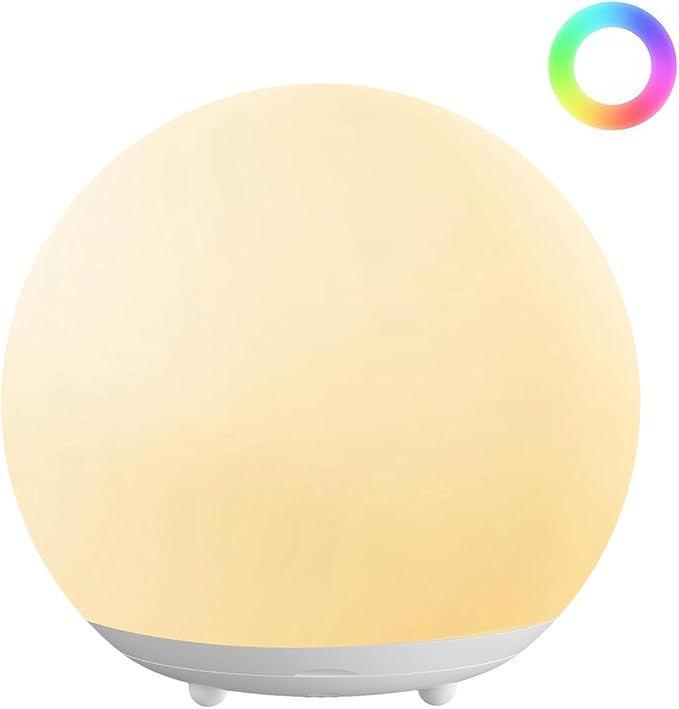 Baby Night Light, Rechargeable Touch Control Night Light with Stepless Dimming & 7 RGB Color Change, Soft Portable Kids Egg Light with 30/60 Mins Auto Off for Bedside, Breastfeeding
