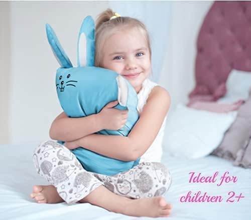 kinder Fluff Kids Pillow & Pillowcase Set - 233T Cotton Pillow Covers & Down Alternative Pillow Fill - Hypoallergenic Kids Pillows for Small Children - Children & Travel Pillows Kid - 13x18in Blue