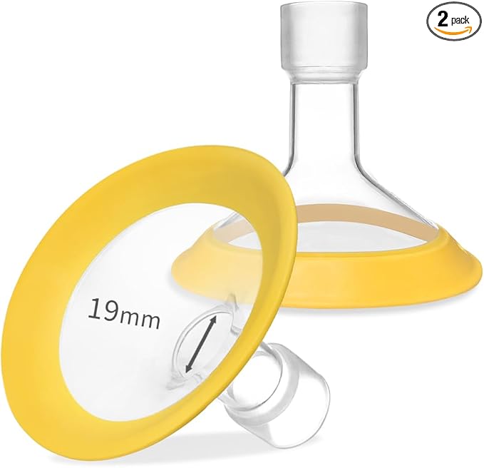 19mm Oval Flanges Shields Compatible with Medela Pumps, Replacement Parts for Pump in Style, Symphony, Swing Maxi, Harmony and Personalfit Flex–Breast Pump Accessories