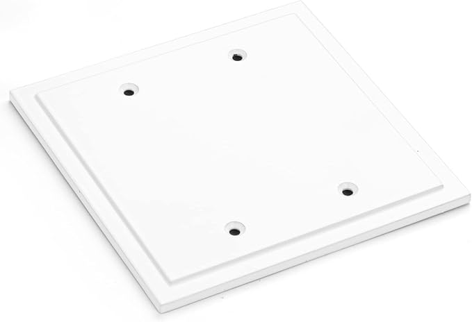 Henne Bery Modern Edge Decorative Wall Plate Switch Plate Outlet Cover, Durable Solid Zinc Alloy (Double Blank, White)