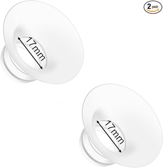 Flange Insert 17mm for Momcozy M9 M6 M5 V1 Pro V2 Pro S12 Pro S9 Pro, Compatible with Medela/Elvie/Spectra/Willow Go/eufy/Lansinoh Breast Pump, Breastfeeding Essential Kit, 2PCS