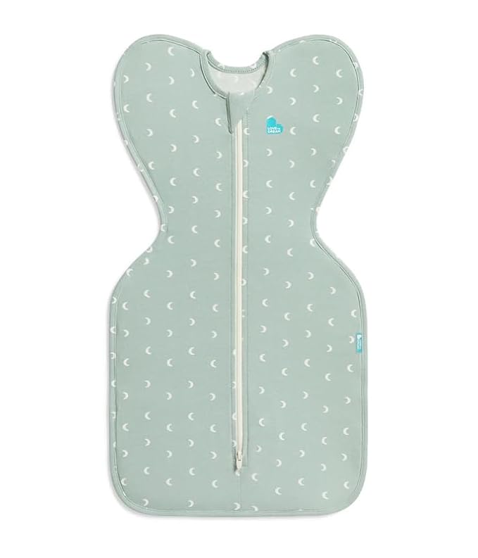 Love to Dream Swaddle Up Original, Arms Up Position, Light and Ultra Breathable Cotton - Wearable Blanket - 1.0 TOG - (20-24°C) Ideal for Moderate Temps (Moon Olive, Medium, 6–8.5kg)