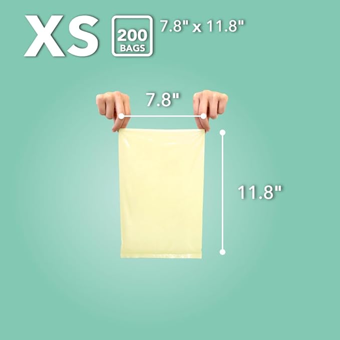 BOS, Odor-Sealing Dirty Diaper Trash Bags - Scent & Smell Free (Color: Cream Yellow) (Pack of 2)(X-Small)