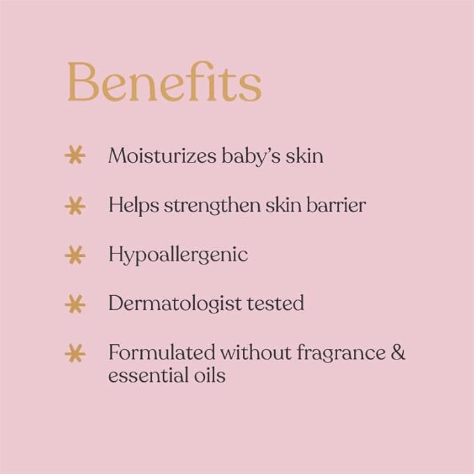 ELLAOLA Soothing Baby Lotion for Dry, Eczema Prone & Sensitive Skin with Jojoba Oil + Squalane - Moisturizing, Nourishing Lotion for Newborns, Babies & Kids, Fragrance Free | 7.8 fl. oz.