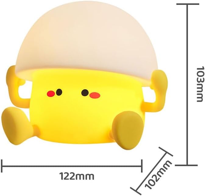 LED Egg Night Light, 3 Level Dimmable Nursery Decor, Cute Lamp Silicone Squishy Light, Rechargeable Bedside Touch Lamp for Breastfeeding Toddler Baby Kids Decor