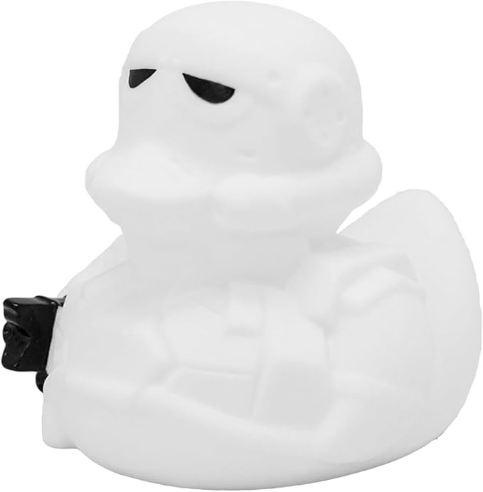 3 Inch Space Warrior White Rubber Bath Toy Duck
