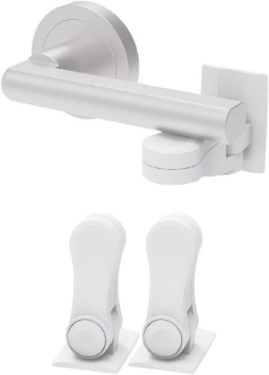 Inaya Child Proof Door Lever Lock, Baby Proofing Door Handle Lock, Minimalist Design, 3M Adhesive & No DrillingNeed, Child Safety Door Handle Locks (2 Pack)