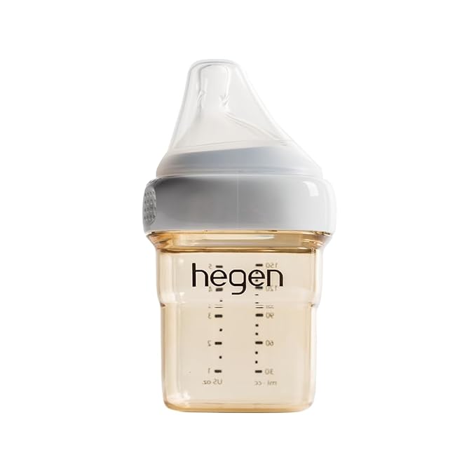 hegen Newborn Baby Bottle Basic Starter Kit- PPSU Bottle for Babies, Medium & Slow Teat- Breast Milk Storage Lids and Secure Seals