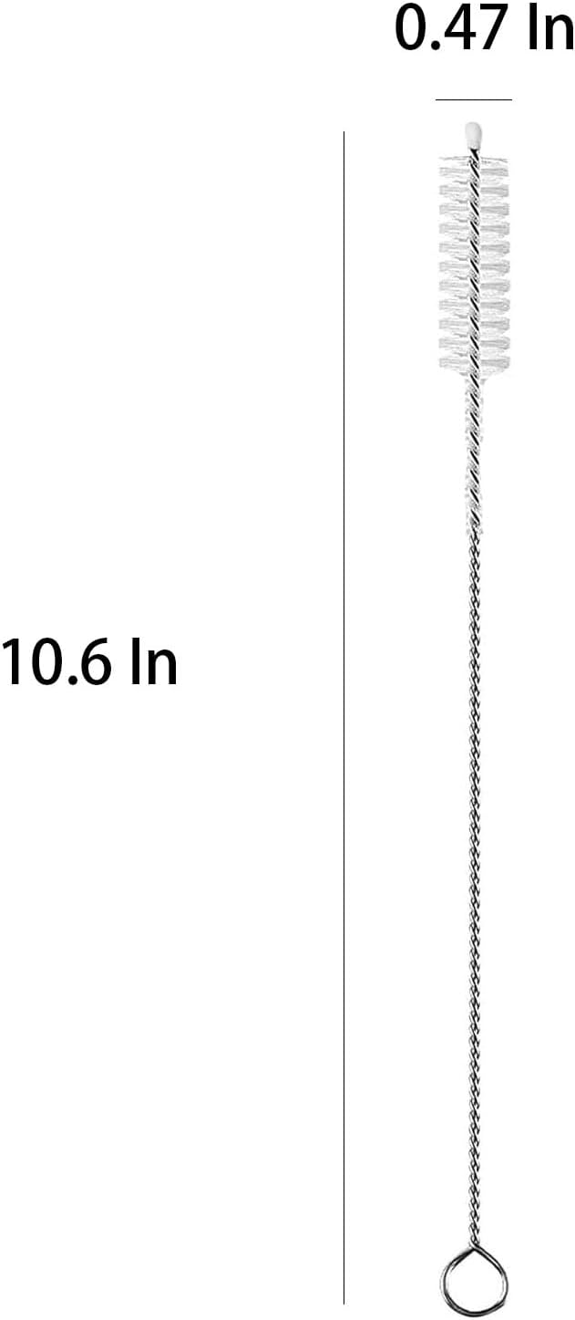 4 Pcs Straw Cleaner Brush, 10mm Wide Reusable Extra Long Straw Cleaner for 40, 30, 20 oz Stanley Mug, Stainless, Bottle