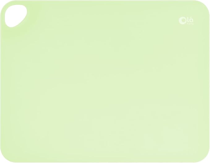 Olababy Fold N Go Silicone Placemat w Travel Case | Dishwasher Safe, BPA Free, Non-Slip, Waterproof | Mini Dining Mat for Infants, Babies, Toddlers and Kids (1, Kiwi)