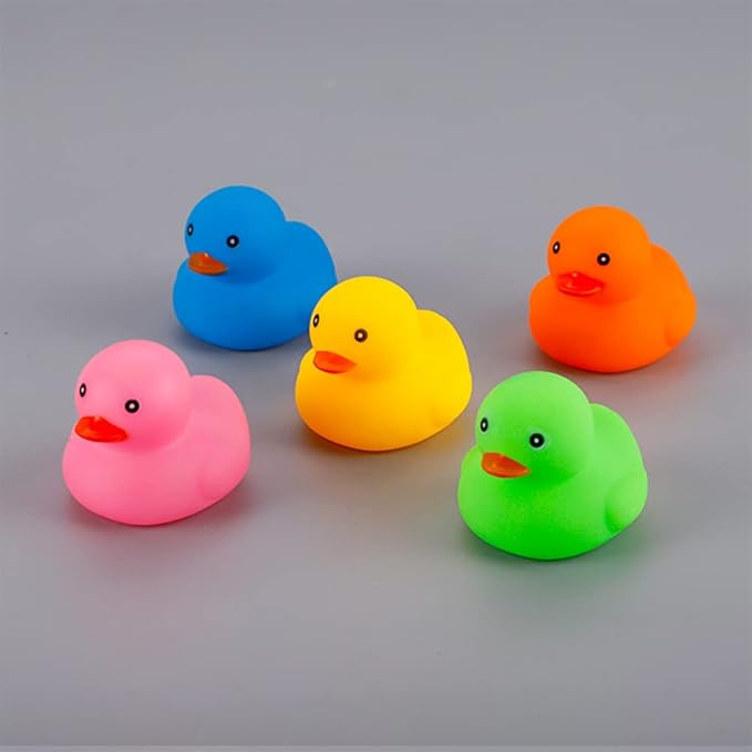 Bath Duck Toys 15 PCS Colorful Mini Rubber Ducks Squeak and Float Duckies Baby Shower Toy Party Decoration for Toddlers Boys Girls (2.2’’)