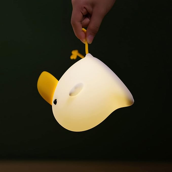 Cute Silicone Bird Night Light, Animal Nursery Lamp, Squishy LED Night Light for Bedroom, Kawaii Room Decor NightLight, Rechargeable Bedside Silicone Lamp, Ideal Gift (Bird)