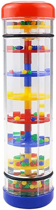 Rainmaker Baby Rain Stick Toys for Kids: 8 inch Rainstick Sensory Rattle Toys for Babies,Shaker Rainfall Tubes Musical Instrument -Red