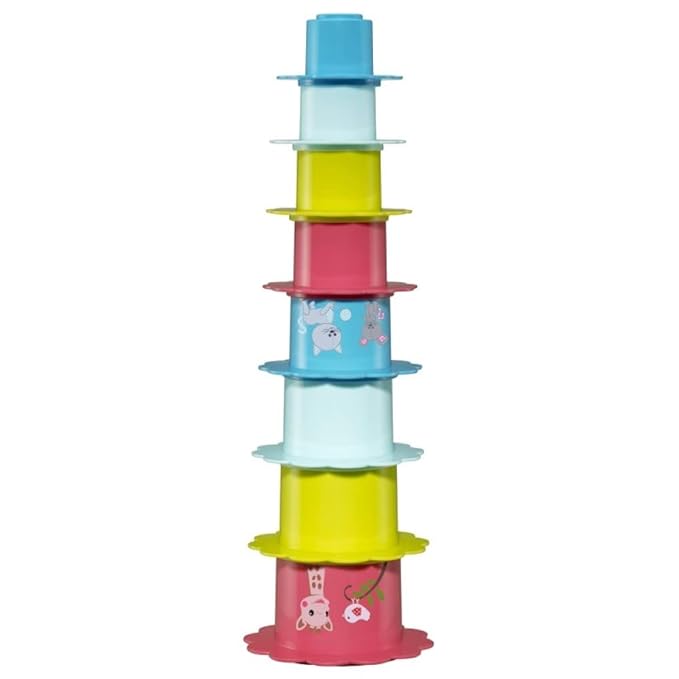 Sophie la girafe Stacking Flowers | 8 Colorful Flower-Shaped Nesting Cups | Stack, Play & Learn