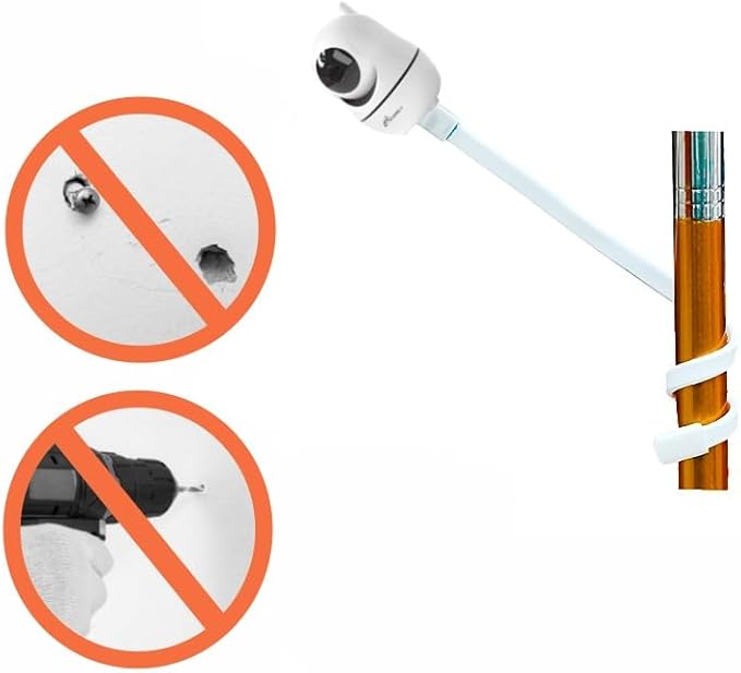 iFamily Flexible Mount Shelf Baby Camera ABM570/SM43E/SM43EV2/SM653/70A/6TY WiFi Camera, UKSUP 663, mounting on Baby Bed or Wall Mount Shelf, Curtain Rods Without Hurting Wall Surface.