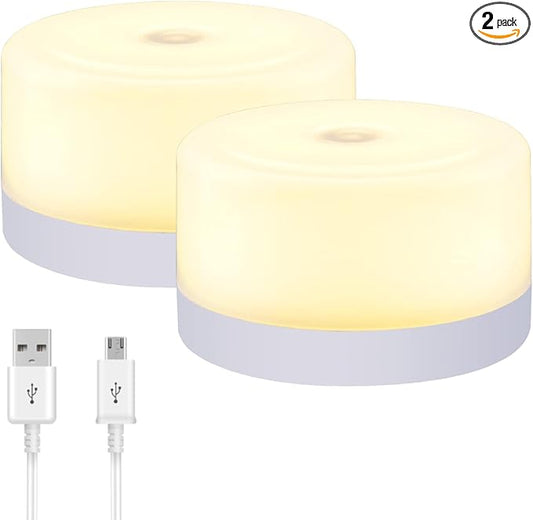 S SELDORAUK Baby Night Lights for Nursery, Portable Dimmable Touch Lamp, Type-C Rechargeable for Kids and Adult, Breastfeeding, Sleep Aid, Bedside Soft Eye Caring (Warm 2pack)