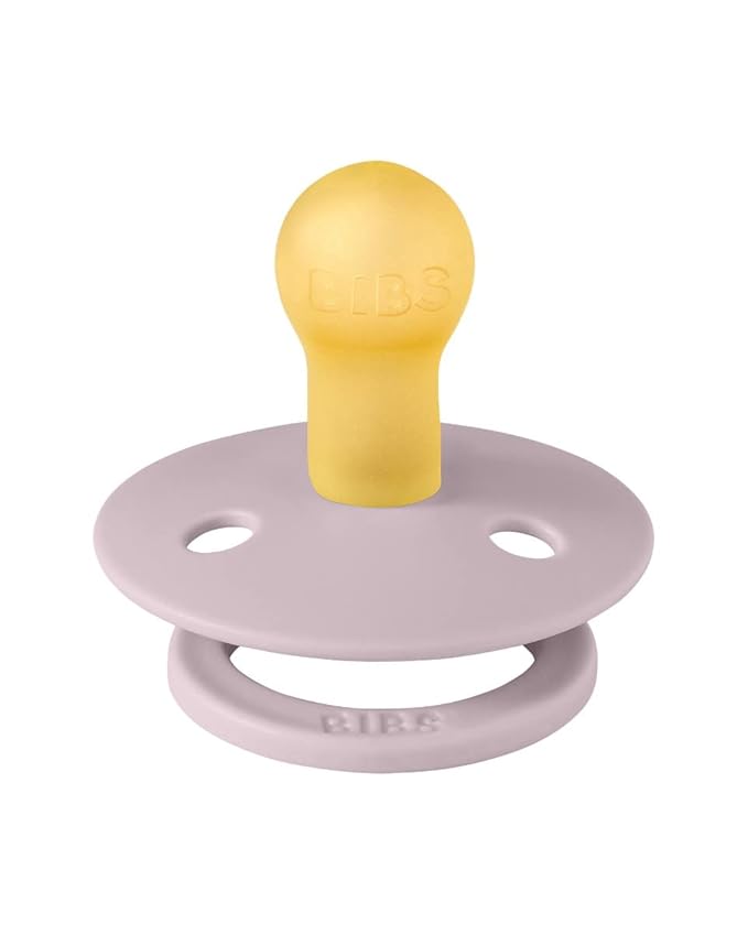 BIBS Pacifiers Colour Collection | Natural Rubber Baby Pacifier | Set of 2 BPA-Free Soothers | Made in Denmark | 0+ Months (Pack of 2) | Blossom/Dusky Lilac