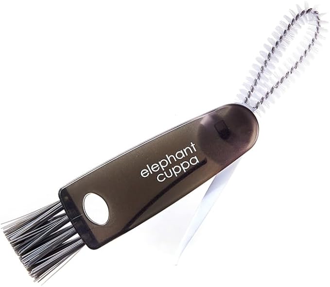 3 in 1 Cleaning Brush, Portable Stainless Steel with Nylon Bristle Cleaner Ergonomic, Lightweight Design for Effective Cup and Bottle Scrubbing Compact Tool for Quick Rinsing, Black