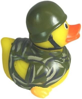3" Soldier Rubber Duck [Sealed Hole, Floats Upright] - Baby Safe Bathtub Bathing Toy
