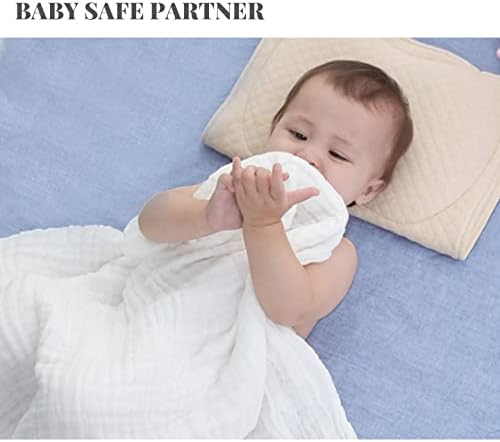 Baby Muslin Towel Blankets- 3 Pack Newborn White Gauze Towel Odor Free Soft Baby Bath Towel 6 Layers for Boys and Girls 41.5"x 41.5"