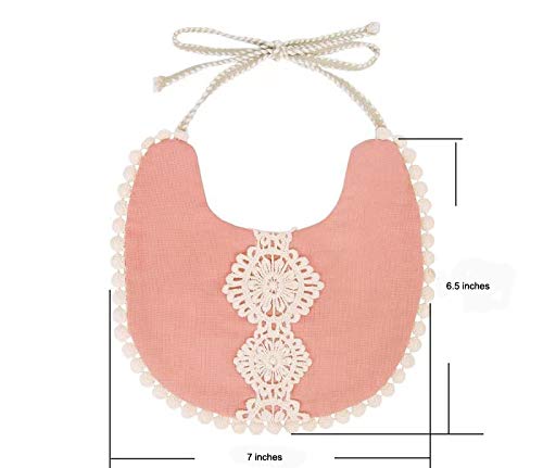 GZMM Baby Bib For Girls,Reversible Waterproof Handmade Natural Cotton Baby Drool Bib 0-12 months 3 Pack