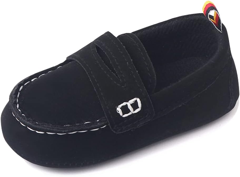 LONSOEN Baby Girls Boys Loafers Prewalker Dress Crib Shoes