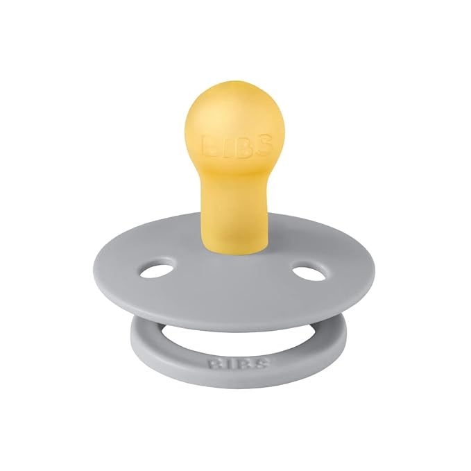 BIBS Pacifiers Colour Collection | Natural Rubber Baby Pacifier | Set of 2 BPA-Free Soothers | Made in Denmark | 6+ Months (Pack of 2) | Vanilla/Cloud