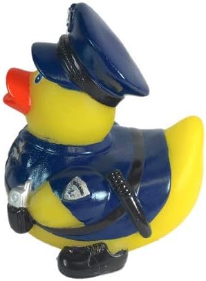 3" Police Rubber Duck [Sealed Hole, Floats Upright] - Baby Safe Bathtub Bathing Toy